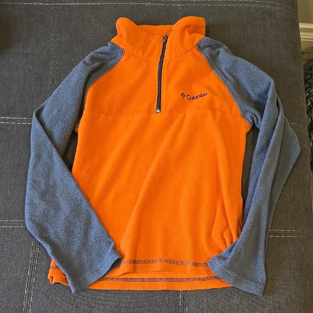 Columbia Orange and Gray Fleece Pullover